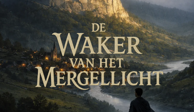 Het logo van De Waker van het Mergellicht, een fantasyserie van Sev van Rooy